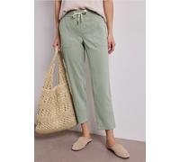 Stoffhose STREET ONE, Damen, Gr. 36, Länge 28, mint leaf, Stoff, 47% Viskose, 45% Polyester, 4% Elasthan, 4% Polyamid, gemustert, loose fit knöchelfrei, Hosen Stoffhose, im Loose Fit (86921621-36) min