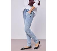 Comfort-fit-Jeans STREET ONE, Damen, Gr. 32, Länge 30, bleached washed, Jeans, 85% Baumwolle, 9% Polyester, 4% Elastomultiester, 2% Elasthan, unifarben, lang, Jeans, 4-Pocket Style (55639100-32) bleac