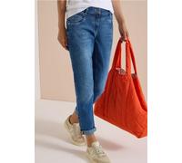 Comfort-fit-Jeans CECIL, Damen, Gr. 26, Länge 28, light blau wash, Jeans, 77% Baumwolle, 20% Polyester, 3% Elasthan, unifarben, knöchelfrei, Jeans, Middle Waist (91913052-26) light blau wash