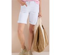 Loose-fit-Jeans CECIL, Damen, Gr. 34, weiß, Jeans, 78% Baumwolle, 21% Elastomultiester, 1% Elasthan, unifarben, kurz, Jeans, Middle Waist (14764204-34) weiß