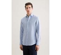 Slim Leinenhemd Druck Blau 39 (01.850037-0012-39)