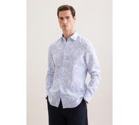 Seidensticker Slim Fit Leinenhemd hellblau, Bedruckt