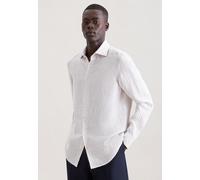 Seidensticker Slim Fit Leinenhemd beige, Gestreift