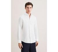 Seidensticker Herren Leinenhemd Slim Fit New Kent – 100% Leinen, Weiß, Größe 41
