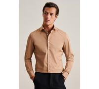 Slim Performance-Hemd Uni Braun 39 (01.650400-0022-39)