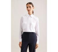 Slim Pilotenbluse Uni Weiß 42 (60.080665-0001-42)