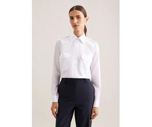 Slim Pilotenbluse Uni Weiß 46 (60.080665-0001-46)