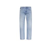 Slim-fit-Jeans CALVIN KLEIN, Herren, Gr. 34, Länge 32, medway blau, Denim/Jeans, Obermaterial: 98% Baumwolle, 2% Elasthan, slim fit lang, Jeans Slim-fit-Jeans, used washed, Slim Straight Fit, Logopatc