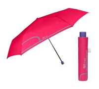 Slim Taschenschirm für Damen Frauen Herren - Kompakter Regenschirm Manuell Klein Leicht Einfarbig - Mini Regen Schirm Damenschirm Ultralight Klappbar - Durchmesser 91 cm - Perletti (Himbeerrot)