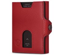 Slim Wallet mit RFID-Schutz, 5 Kartenfächer & Mini-Münzfach (Genarbt) - Rot (Genarbt)
