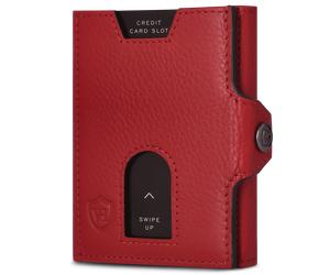 Slim Wallet mit RFID-Schutz, 5 Kartenfächer & Mini-Münzfach (Genarbt) - Rot (Genarbt)