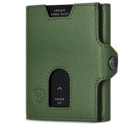 Slim Wallet mit RFID-Schutz, 5 Kartenfächer & XXL-Münzfach (Genarbt) - Grün (Genarbt)