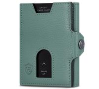 Slim Wallet mit RFID-Schutz, 5 Kartenfächer & XXL-Münzfach (Genarbt) - Silver-Pine (Genarbt)