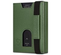 Slim Wallet mit RFID-Schutz & 6 Kartenfächer (Genarbt) - Grün (Genarbt)