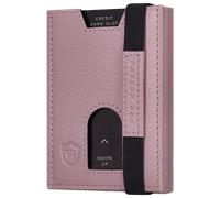 VON HEESEN Leder Slim Wallet - Geldbeutel mit RFID Schutz - Mini Geldbörse für Herren und Damen - Kartenetui Echtleder Karten Portemonnaie klein - Kreditkartenetui Lavendel