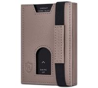 VON HEESEN Leder Slim Wallet - Geldbeutel mit RFID Schutz - Mini Geldbörse für Herren und Damen - Kartenetui Echtleder Karten Portemonnaie klein - Kreditkartenetui Taupe