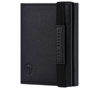 Slim Wallet mit RFID-Schutz & 8 Kartenfächer (Saffiano) - Schwarz (Saffiano)