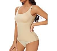 SLIMBELLE Damen Unterhemd BH Hemd Seamless Tank Top Bauchweg Body Shaper Bauch Weg Formendes Top Bauchweg Nahtlose Shapewear Camisole Formendes Hemd Weiß XL