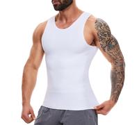 SLIMBELLE Shapewear Herren Kompressions Shirt Figurformende Bauchweg Unterhemd Body Shape Unterwäsche Tank Top Ärmellos Untershirt Elastische Weste Schlank Mieder Taillenformer Bauch Vest für Männer