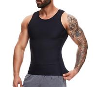 SLIMBELLE Shapewear Herren Kompressions Shirt Figurformende Bauchweg Unterhemd Body Shape Unterwäsche Tank Top Ärmellos Untershirt Elastische Weste Schlank Mieder Taillenformer Bauch Vest für Männer