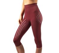 Slimcell Anti-Cellulite-Leggings für Damen, formende Strumpfhose für Damen, Anti-Cellulite-Hose, Capri-Leggings, flacher Bauch, formende Unterwäsche, Shapewear - Made in Italy, Capri Dark Wine, L/XL