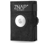 Slimpuro ZNAP Airtag Wallet 12 Karten Münzfach 8,9 x 1,8 x 6,3 cm (BxHxT) RFID-Schutz ZNAP Airtag Wallet Mini-Portemonnaie Geldbörse Geldbeutel Etui | für bis zu 12 Bankkarten | einfacher Zugriff | kompatibel mit Apple AirTag | Münz- und Geldscheinfach | schlankes Design | flach | langlebig | 8 x 1,8 x 6 cm | RFID-Schutzkarte | Aluminium