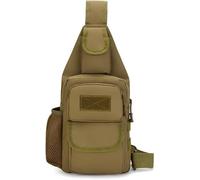 Sling Bag Crossbody Rucksack für Herren, handliche Ski-Umhängetasche, leichter Tagesrucksack für Wandern, Reisen, Khaki, Large, Großes Fassungsvermögen