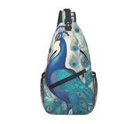 Sling Bags for Women Men Cute Peaw Sling Rucksack Adjustable Strap Bags Fanny Pack for Travel Sport Running Walking Waist Packs, Black, One Size, Black, One Size, blacks, One size