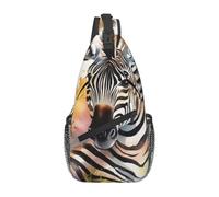 Sling Bags for Women Men Cute Zebra Aquarell Sling Rucksack Adjustable Strap Bags Fanny Pack for Travel Sport Running Walking Waist Packs, Black, One Size, Black, One Size, blacks, One size