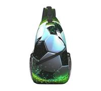 Sling Bags für Damen und Herren, cooler Fußball-Rucksack, verstellbarer Gürtel, Bauchtasche, Bauchtasche für Reisen, Sport, Laufen, Wandern, Hüfttasche, Schwarz, Einheitsgröße, Schwarz , Einheitsgröße