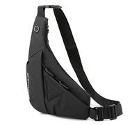 Sling Crossbody Bag, Umhängetasche Unisex, Lässige Brusttasche Wasserdicht Leicht Gym Backpack, Diebstahlsicher Sling Rucksack, mit Verstellbarem Schultergurt, für Outdoorsport, Reisen (Schwarz)