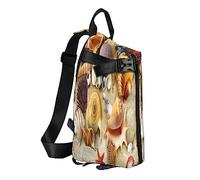 Sling Rucksack, Brusttasche, Sonnenblumen-Muster, Diebstahlschutz, Umhängetasche, Tagesrucksack, Outdoor, Sport, Reisen, Wandern, für Damen und Herren, Seestern Muschel Sandy Beach Thema, Crossbody