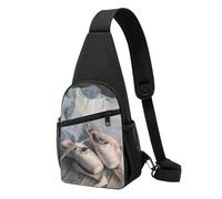 Sling Rucksack, Brusttasche, Sonnenuntergänge, See, Pferde, Diebstahlschutz, Umhängetasche, Tagesrucksack, Outdoor, Sport, Reisen, Wandern, für Damen und Herren, Ballettschuh, Chest pack