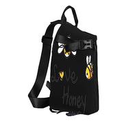 Sling Rucksack, Brusttasche, Wasserfall, Malerei, Diebstahlschutz, Umhängetasche, Tagesrucksack, Outdoor, Sport, Reisen, Wandern, für Damen und Herren, Bee Love Honey, Crossbody Backpack