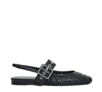 Slingback Flat Laserata Pelle Nera - Gr. 38,5 (EU) - in Schwarz