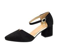 Slingback Pumps Damen Blockabsatz High Heels Schwarz Elegant Trachtenschuhe Hochzeit Rockabilly Dirndl Schuhe mit Riemchen Business Absatzschuhe Weite H 2023 Breite Füße Damenschuhe