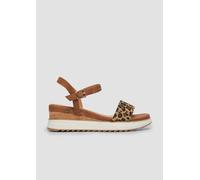 s.Oliver Damen Sandalen mit Keilabsatz Vegan, Mehrfarbig (Leopard Comb.), 39 EU