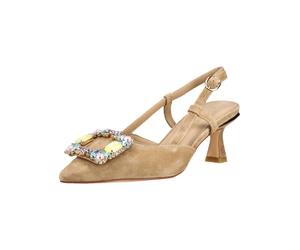 Slingpumps ALMA EN PENA "ALMA EN PENA Pumps Veloursleder", Damen, Gr. 39, sand, Veloursleder, Schuhe Slingpumps (55383821-39) sand