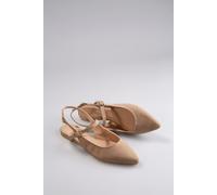 Slingpumps ANISTON SHOES, Damen, Gr. 38, beige (taupe), Textil, Veloursleder, Schuhe Slingpumps, Flat, Sommerschuh, Riemchensandale - schmale Form (97386129-38) taupe