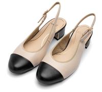 Ara Slingpumps Nizza Leder Beige/Schwarz Damen Größe 38