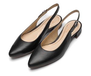 Slingpumps ARA "PARIS", Damen, Gr. 7 (41), schwarz, Glattleder, unifarben, Schuhe Slingpumps, Blockabsatz, Businessschuh mit verstellbarem Fersenriemchen, G-Weite (14339222-7) schwarz