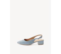 Tamaris Damen Sling Pump mit Blockabsatz Leder, blau, 38 EU