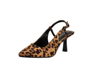 Slingpumps BUFFALO "Buffalo Pumps Lederimitat", Damen, Gr. 40, braun (leopard), Lederimitat, Schuhe Slingpumps (38727212-40) leopard