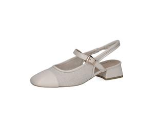 Slingpumps CAPRICE "Caprice Pumps Leder/Textil", Damen, Gr. 38,5, vanilla, Leder, Textil, Schuhe Slingpumps (37434638-38,5) vanilla