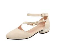 Slingpumps Damen mit Blockabsatz Flach Tanzschuhe Stöckelschuhe Bequem Absatz Brautschuhe Riemchenpumps Schwarz Elegant Spangenpumps Hochzeitsschuhe Vorne Geschlossen Trachtenschuhe