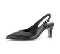 Slingpumps GABOR, Damen, Gr. 37, schwarz, Nappaleder, Schuhe Slingpumps, Trichterabsatz, Businessschuh, Abendschuh in spitzer Form, G-Weite (48736245-37) schwarz