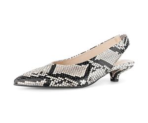 Slingpumps GABOR, Damen, Gr. 38, schwarz-weiß (natur, schwarz), Kalbsleder, Reptilienprägung, Schuhe Slingpumps, Trichterabsatz, Businesschuh, Festtagsschuh in Snake-Optik (98669350-38) natur, schwarz