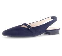 Slingpumps GABOR, Damen, Gr. 39, blau (nachtblau), Ziegenveloursleder, unifarben, elegant, Schuhe, Blockabsatz, Abendschuh, Businessschuh, elastisches Fersenriemchen (49526635-39) nachtblau