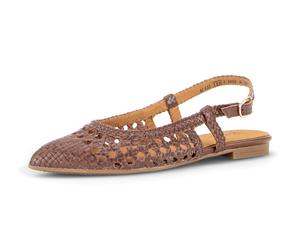 Slingpumps GABOR, Damen, Gr. 42, kaffee, Ziegenleder, Flechtoptik, Schuhe Slingpumps, Blockabsatz, Sommerschuh in modischer Flechtoptik (55012166-42) kaffee