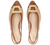 Gabor Sling Pumps braun beige Bast 81.526.48 - Größe 37.5